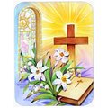 Skilledpower Easter Cross & Bible in Stain Glass Window Mouse Pad; Hot Pad or Trivet SK632907